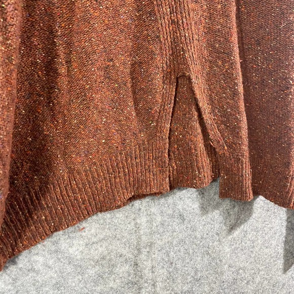 Tibi Sweater Small Terracotta Brown Tweed Knit Oversized Turtleneck Long Sleeve - Picture 7 of 13